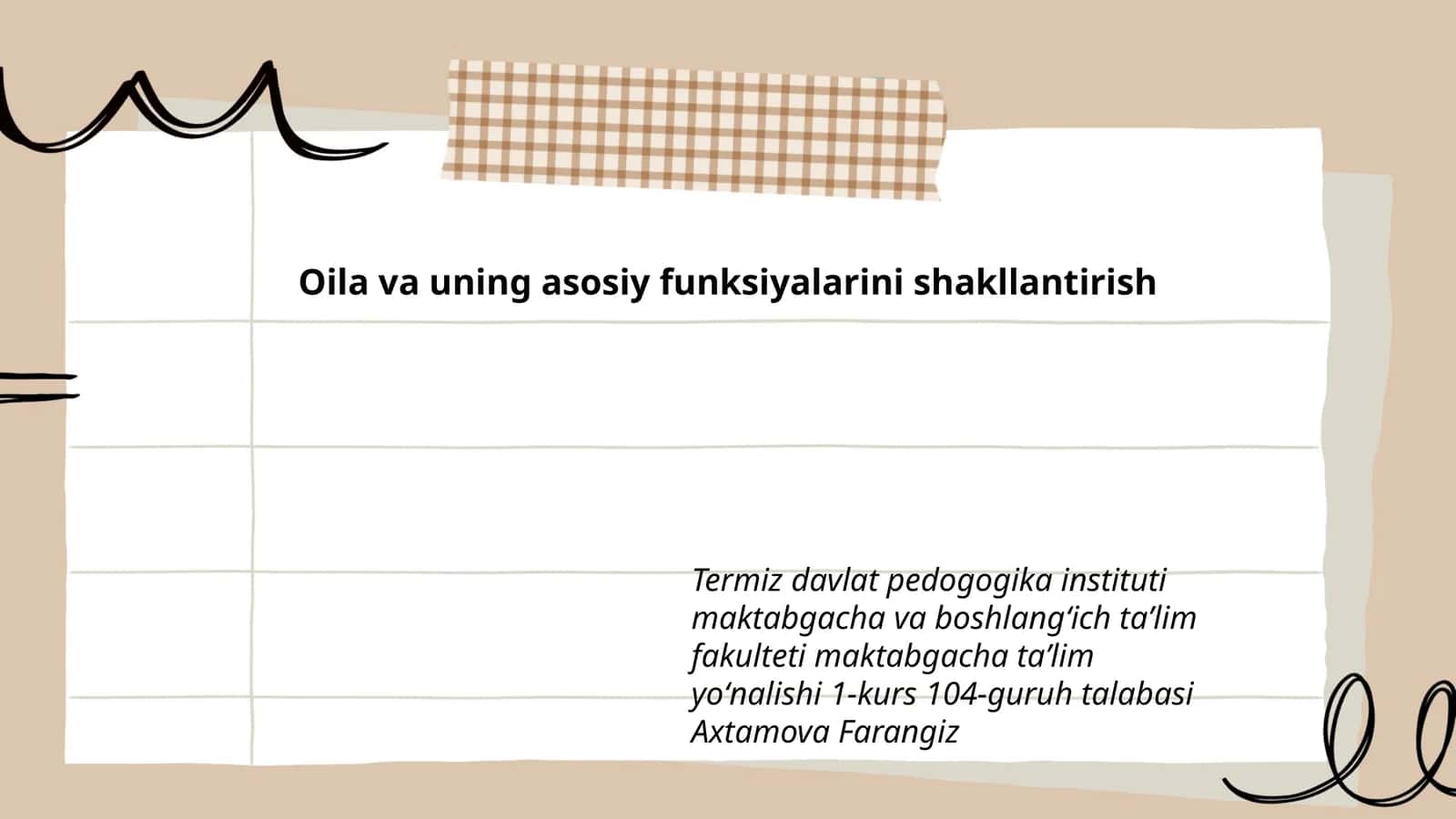 Oila va uning asosiy funksiyalarini shakllantirish 1
