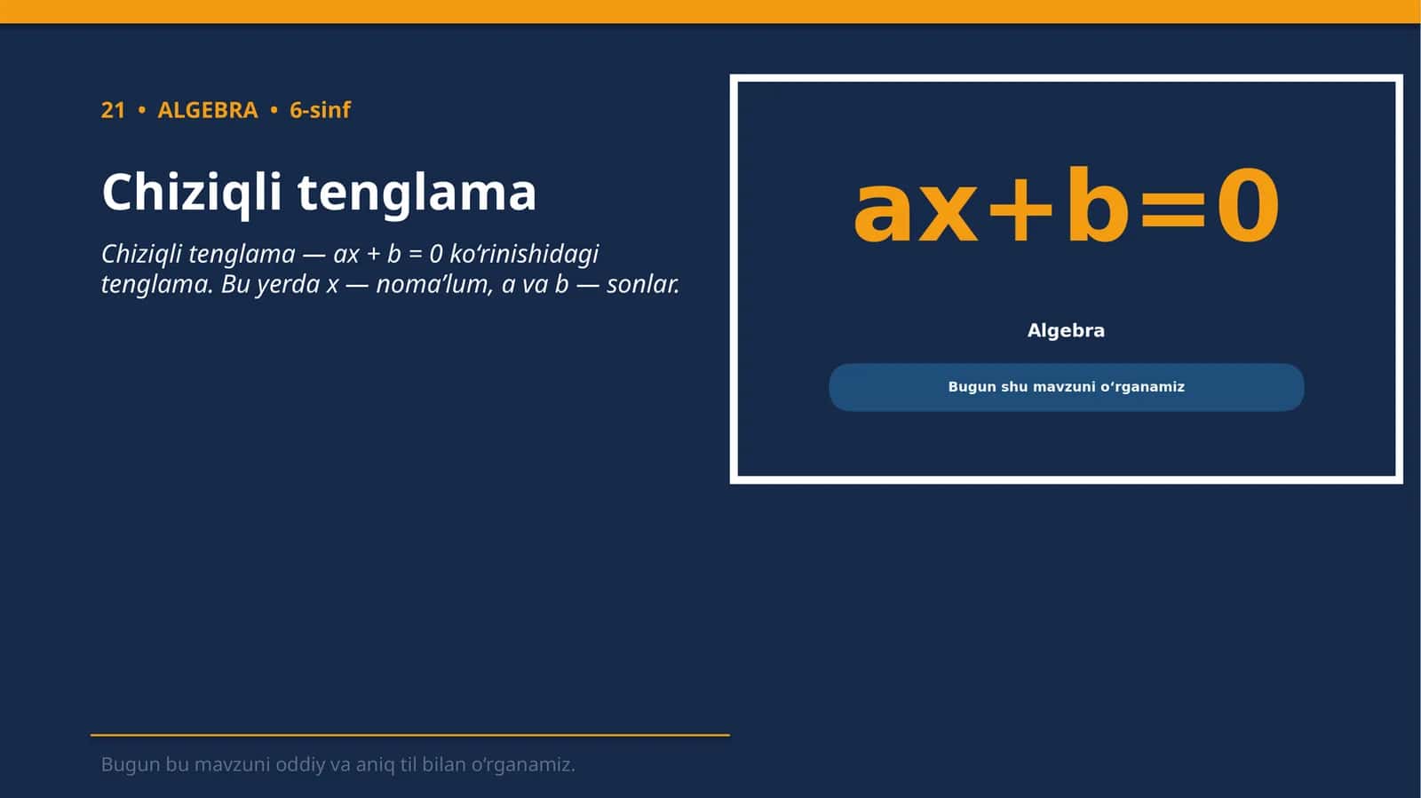 Chiziqli tenglama 1