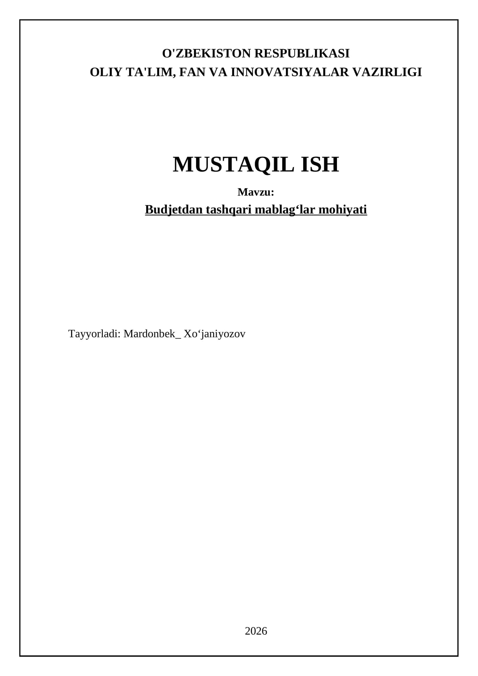 Budjetdan tashqari mablagʻlar mohiyati 1