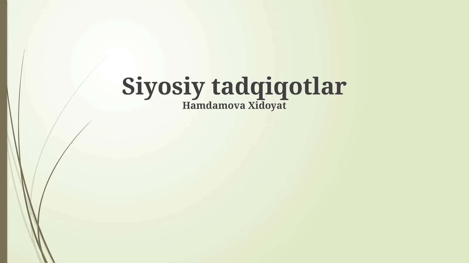 Siyosiy tadqiqotlar 1