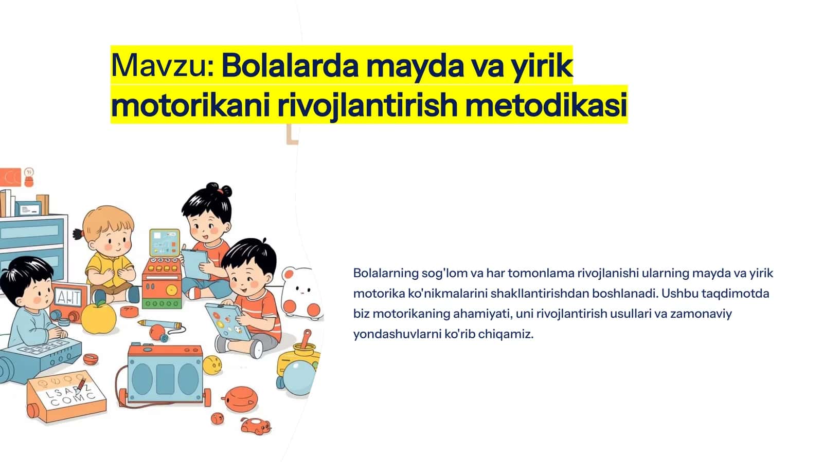 Bolalarda mayda va yirik motorikani rivojlantirish metodikasi 1
