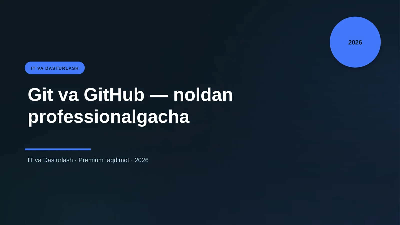 Git va GitHub — noldan professionalgacha 1