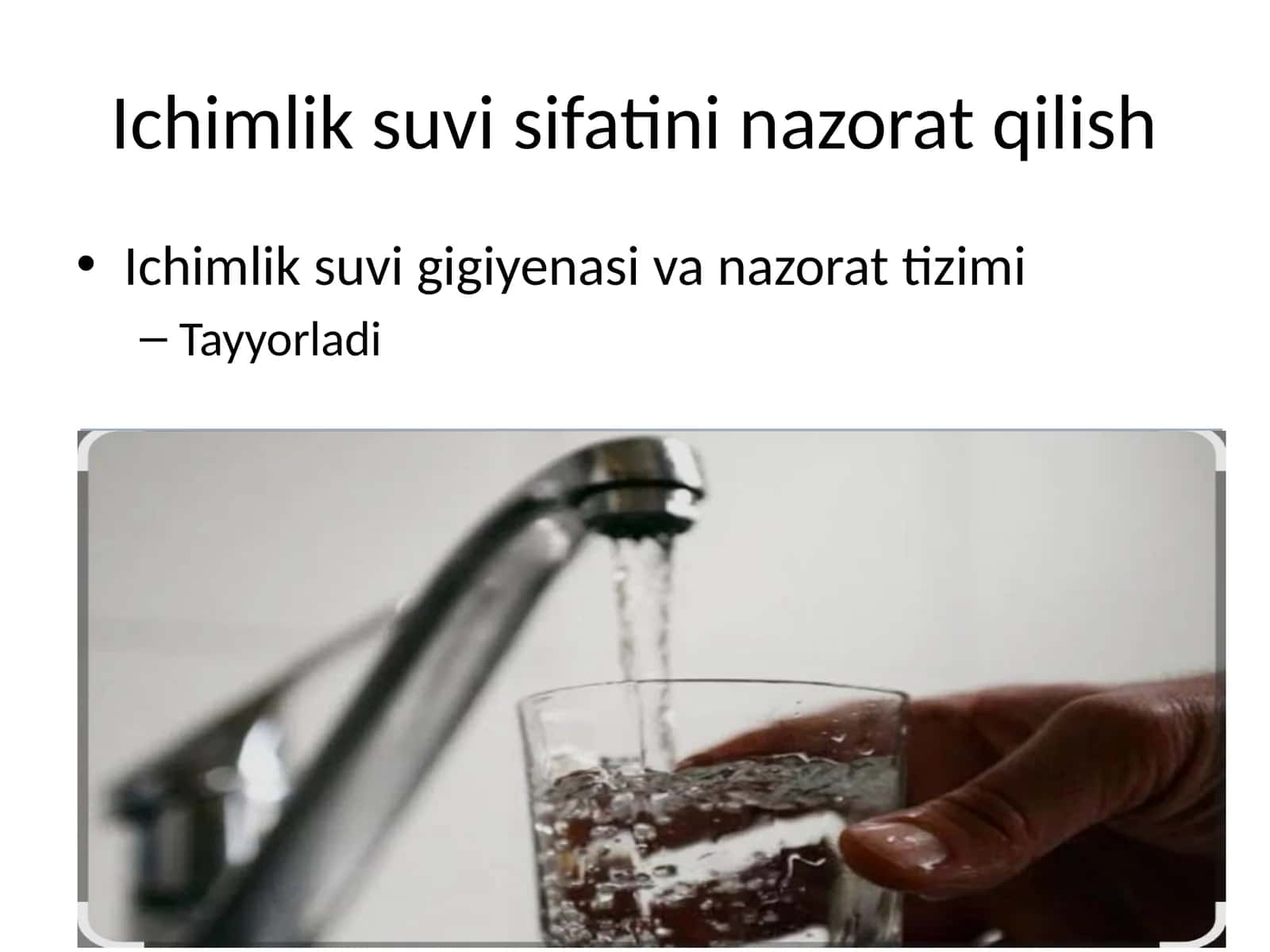 Ichimlik suvi sifatini nazorat qilish 1