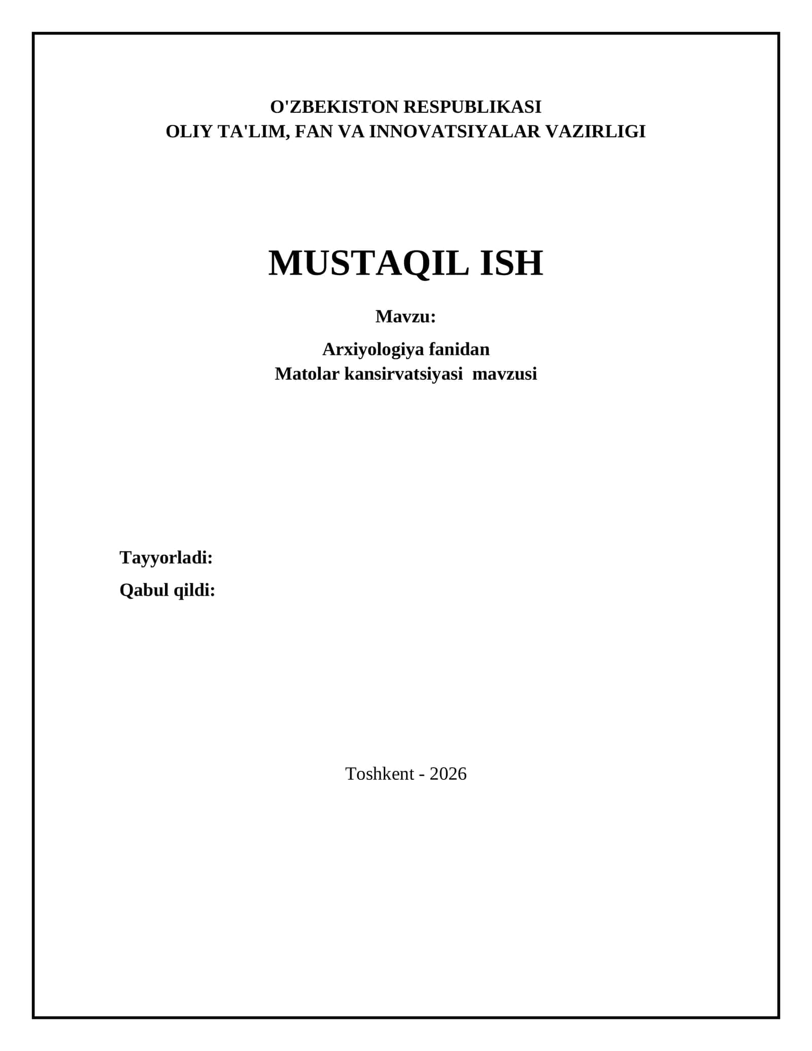 Matolar kansirvatsiyasi mavzusi 1
