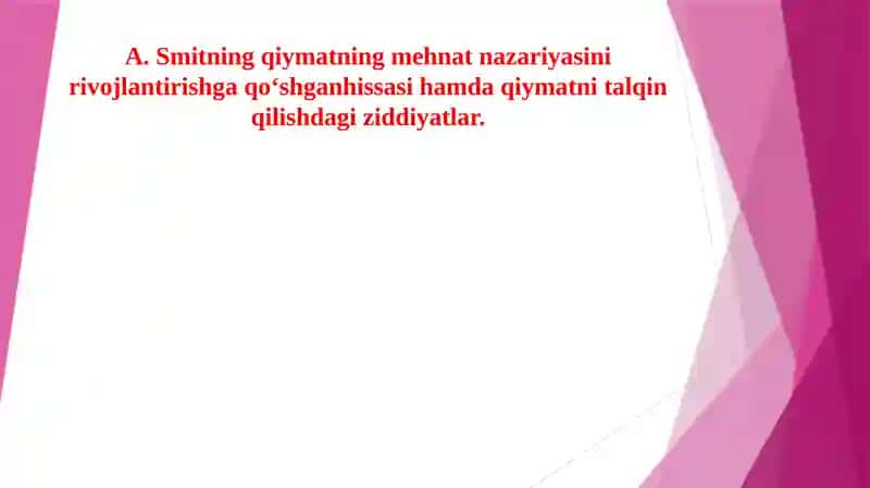 Adam Smitning qiy matning mehnat nazariyasi 1