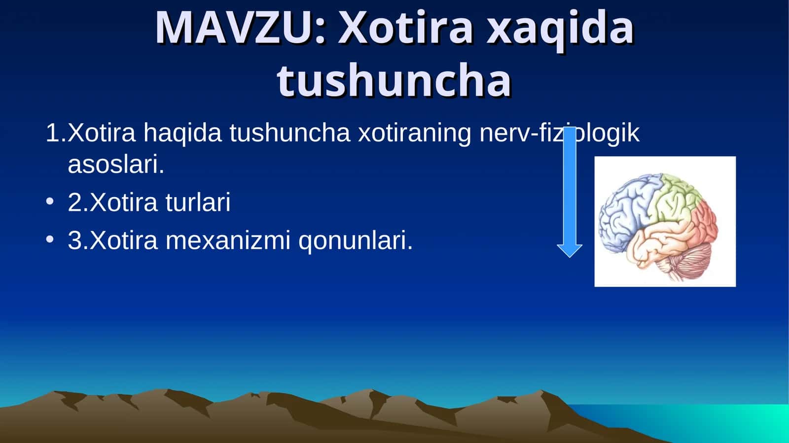 Xotira xaqida tushuncha 1