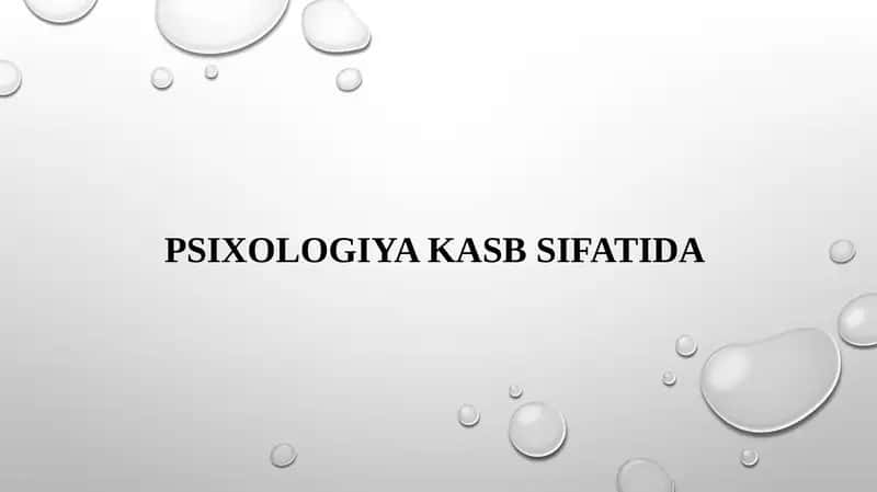 Psixologiya kasb sifatida 1