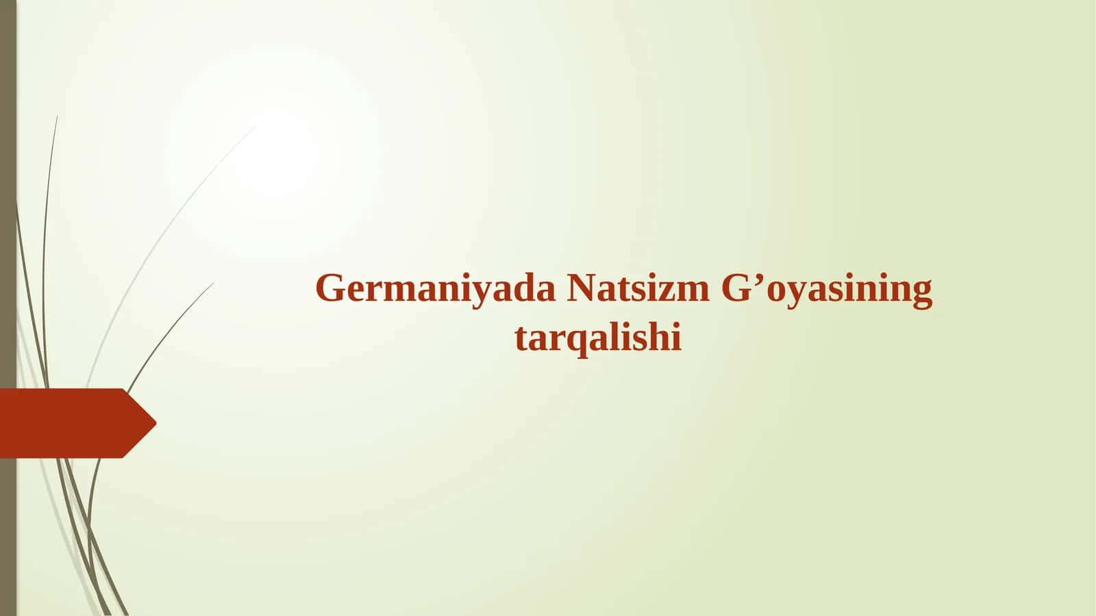 Germaniyada Natsizm G’oyasining tarqalishi 1