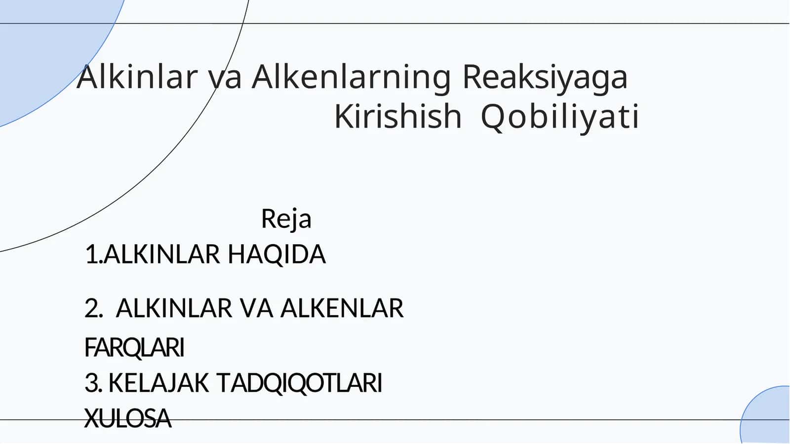 Alkinlar va Alkenlarning Reaksiyaga Kirishish Qobiliyati 1