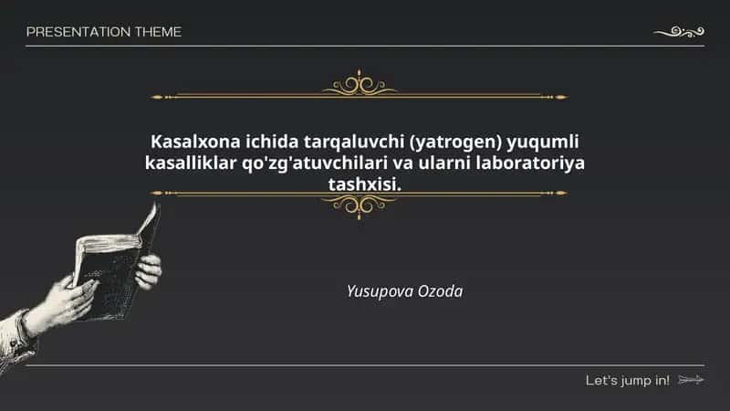 Kasalxona ichida tarqaluvchi (yatrogen) yuqumli kasalliklar qo'zg'atuvchilari va ularni laboratoriya tashxisi 1