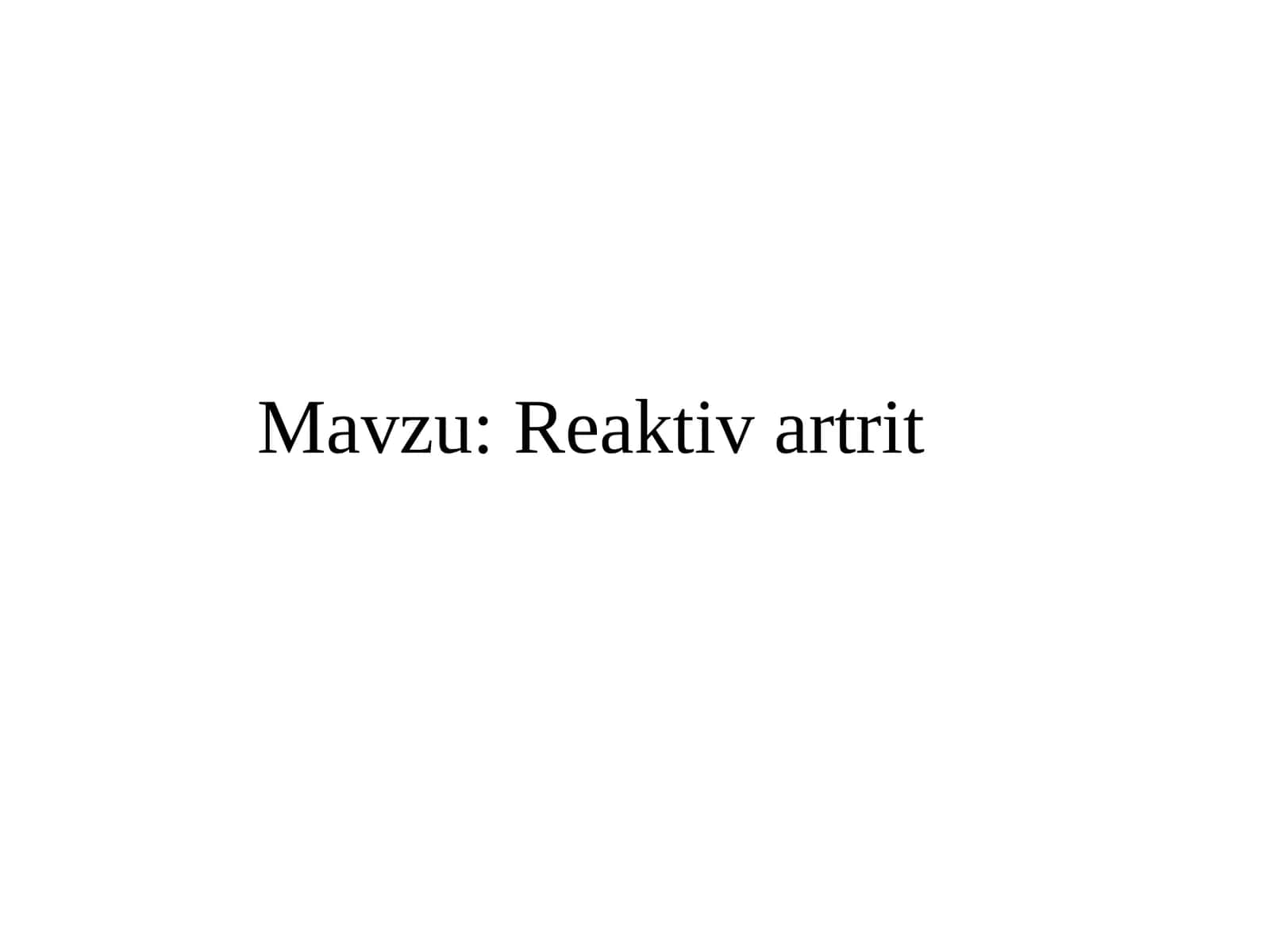 Reaktivartrit 1