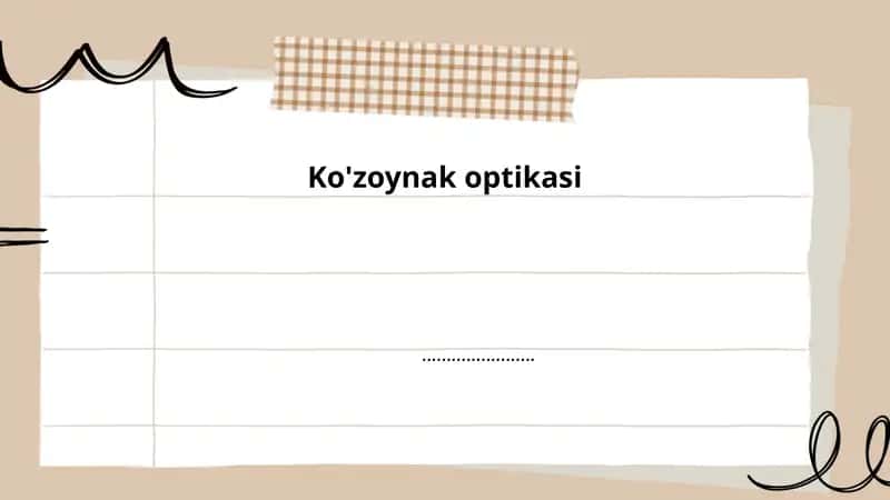 Ko'zoynak optikasi 1