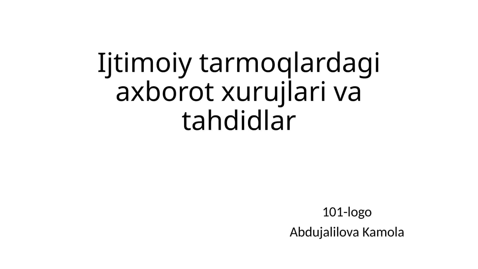 Ijtimoiytarmoqlik 1