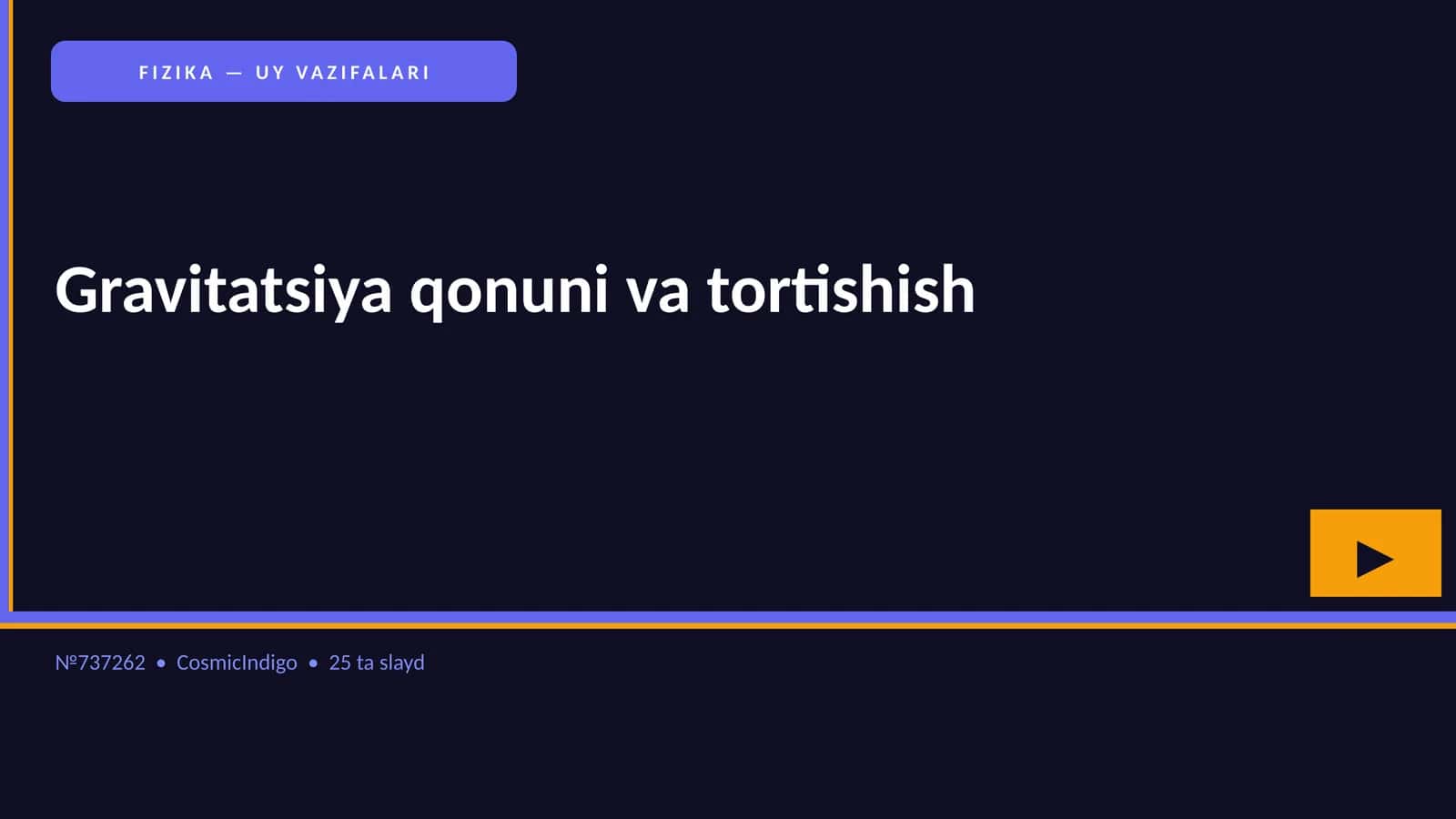 FIZIKA — UY VAZIFALARI 1