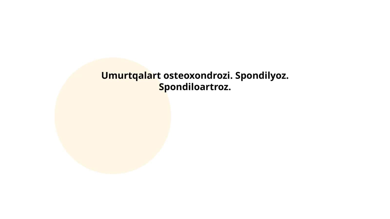 Umurtqalart osteoxondrozi. Spondilyoz. Spondiloartroz 1