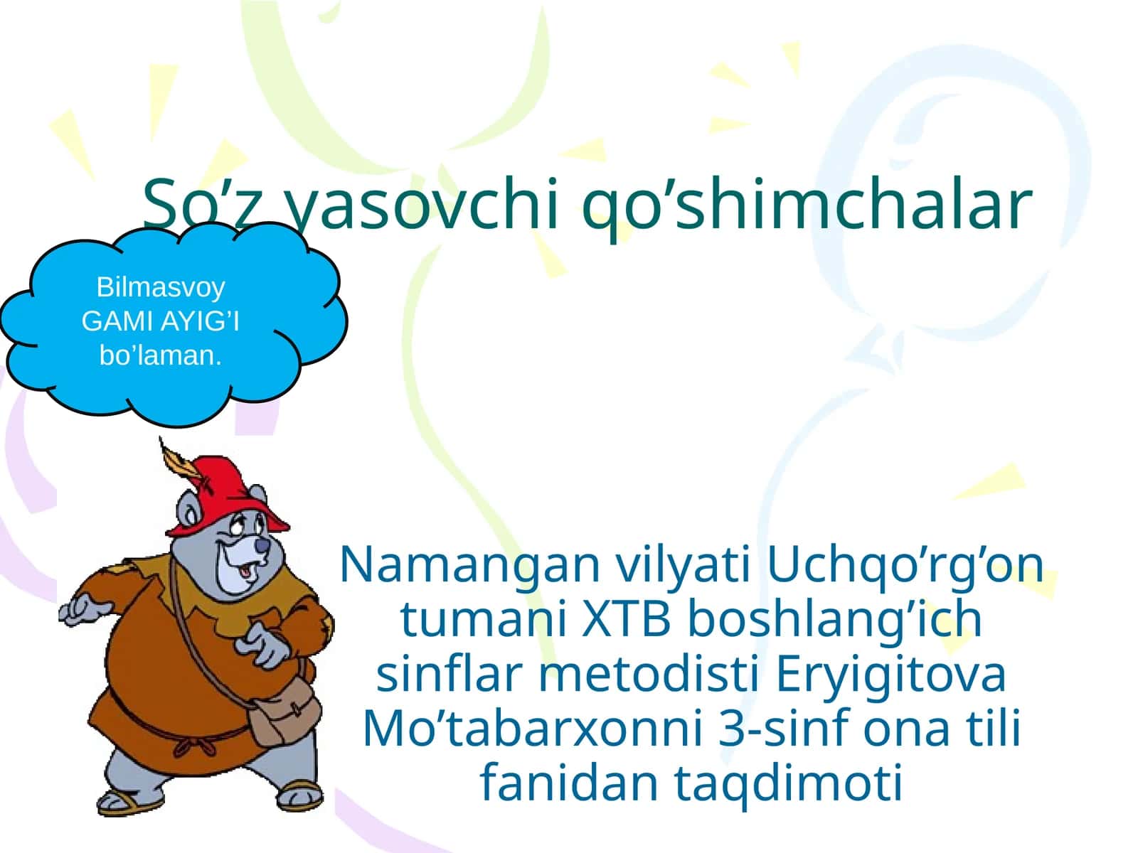 So’z yasovchi qo’shimchalar 1