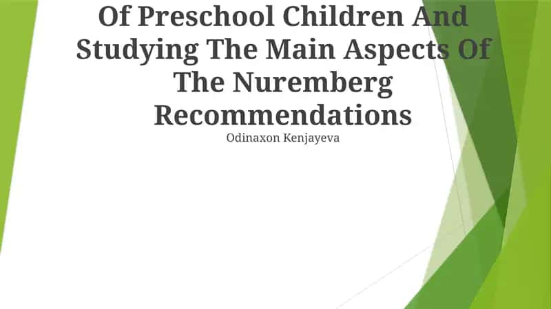 Nuremberg Recommendations 1