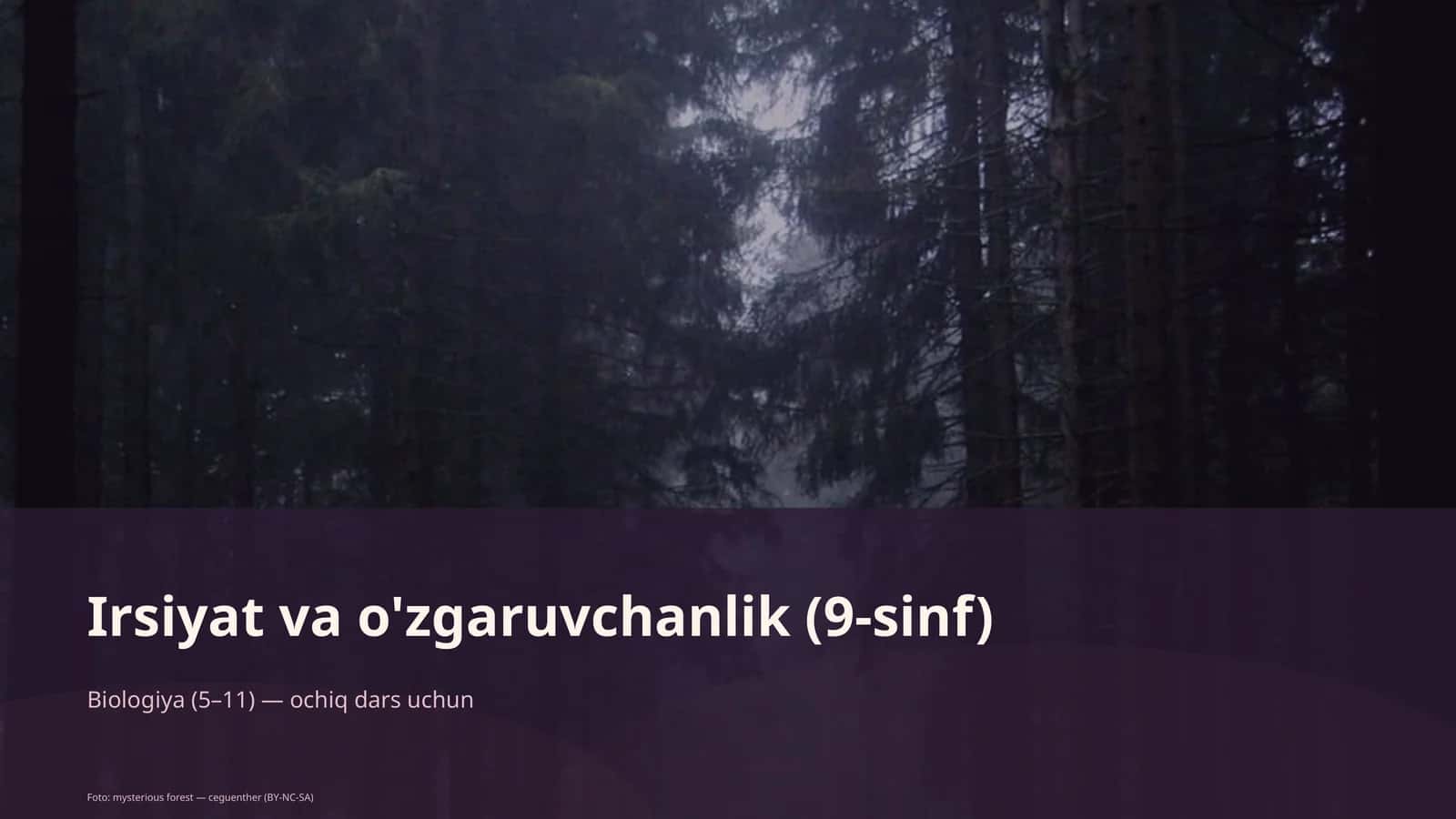 Irsiyat va o'zgaruvchanlik (9-sinf) 1