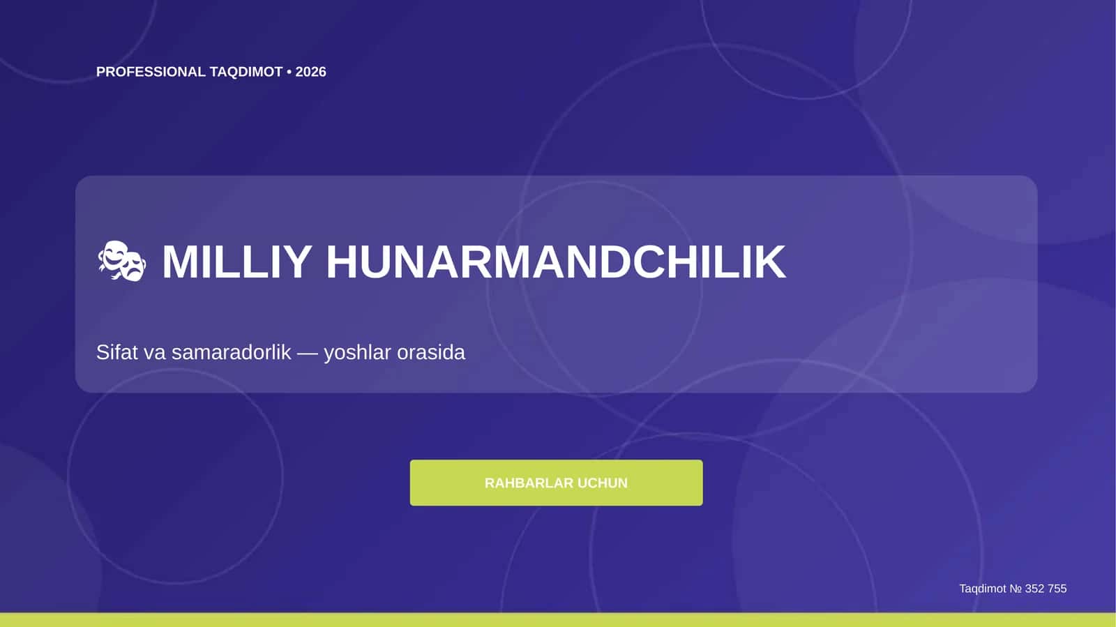 MILLIY HUNARMANDCHILIK: Sifat va samaradorlik 1