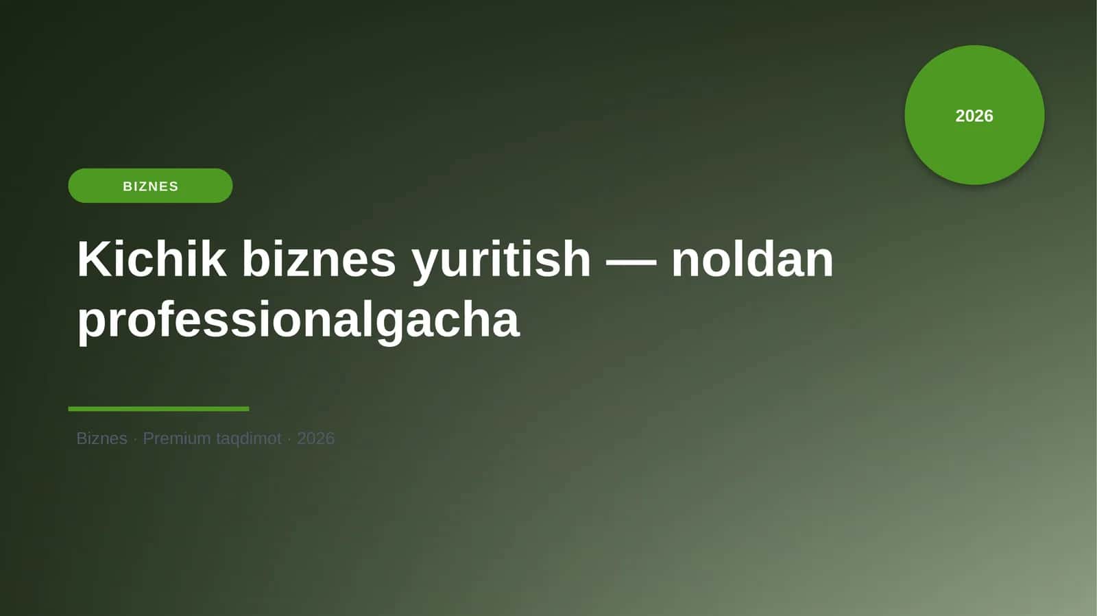 Kichik biznes yuritish — noldan professionalgacha 1