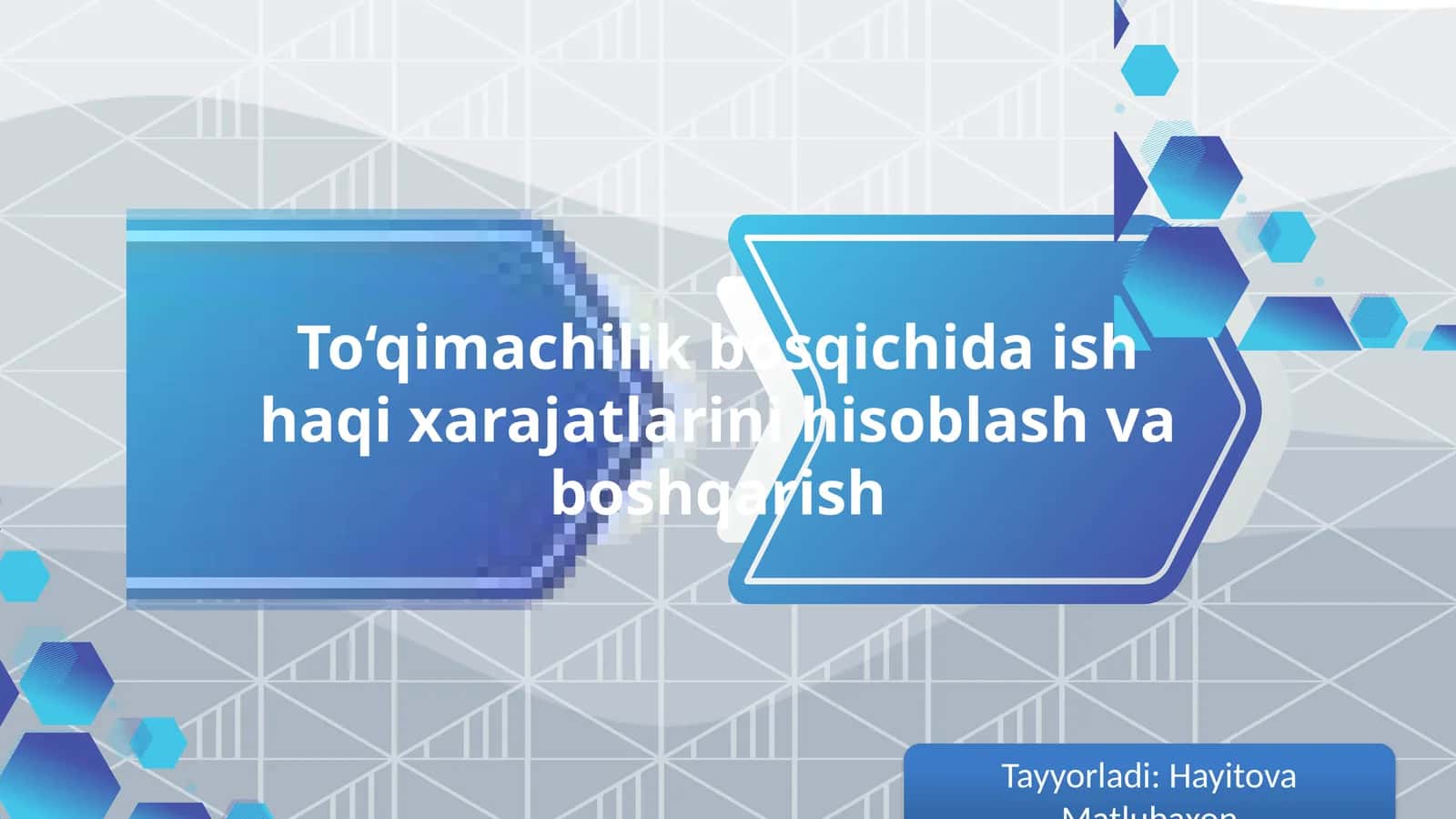 To‘qimachilik bosqichida ish haqi xarajatlarini hisoblash va boshqarish 1