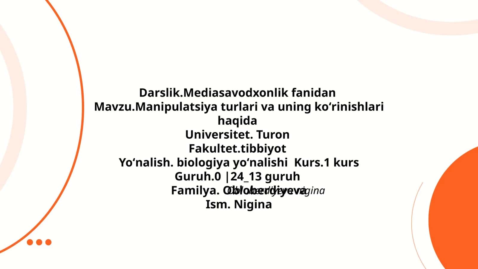 Manipulatsiya turlari va uning koʻrinishlari haqida 1