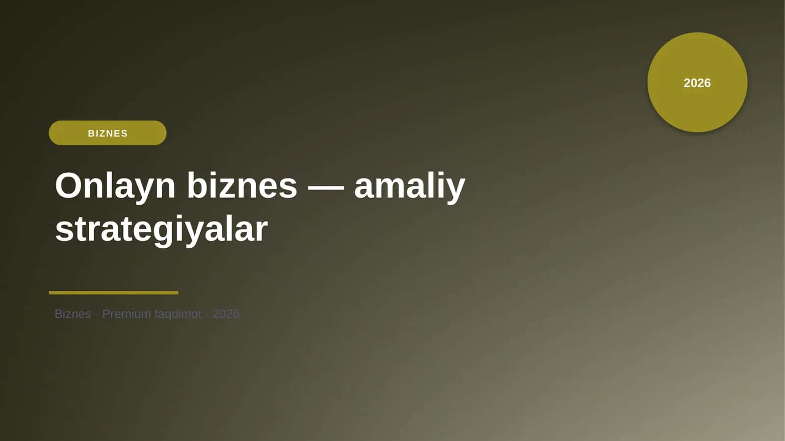 Onlayn biznes — amaliy strategiyalar 1