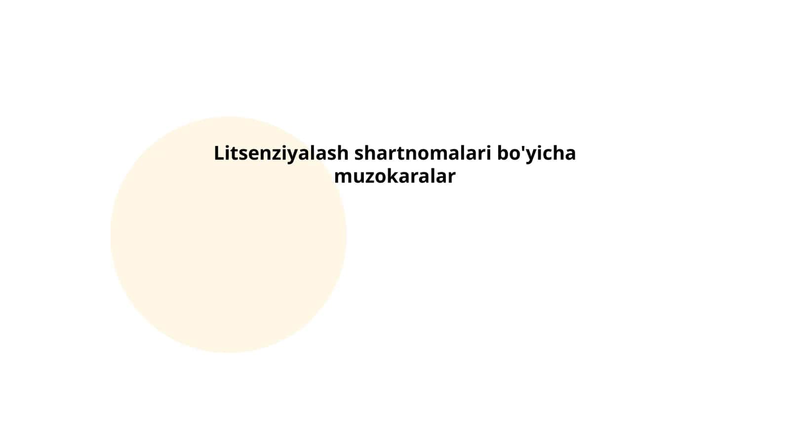 Litsenziyalash shartnomalari bo'yicha muzokaralar 1