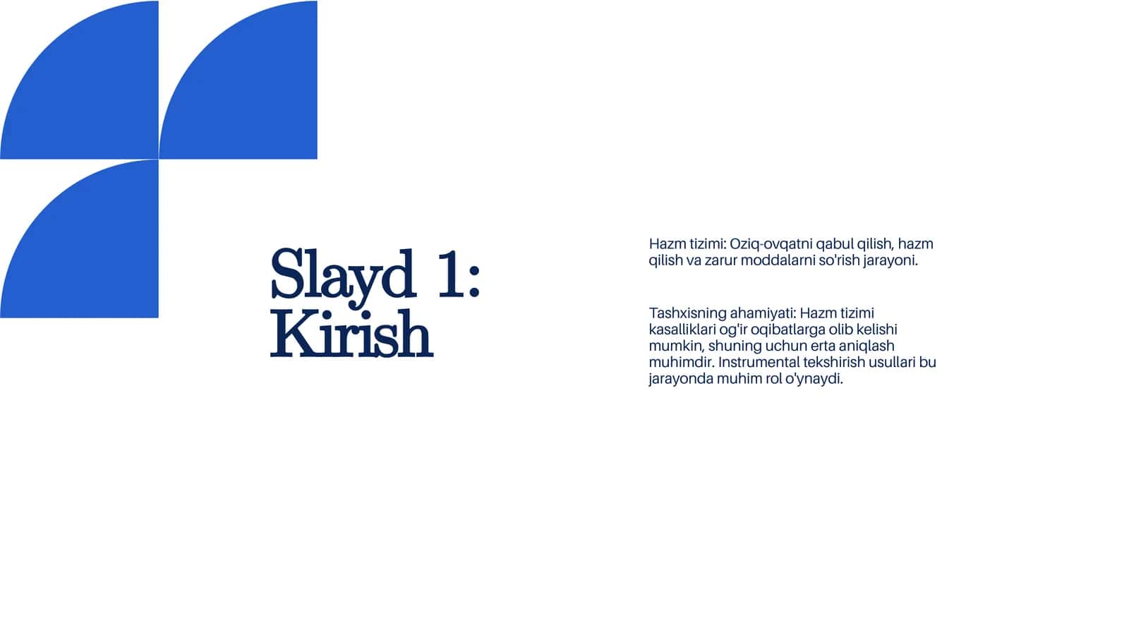 Tashxisning ahamiyati 1