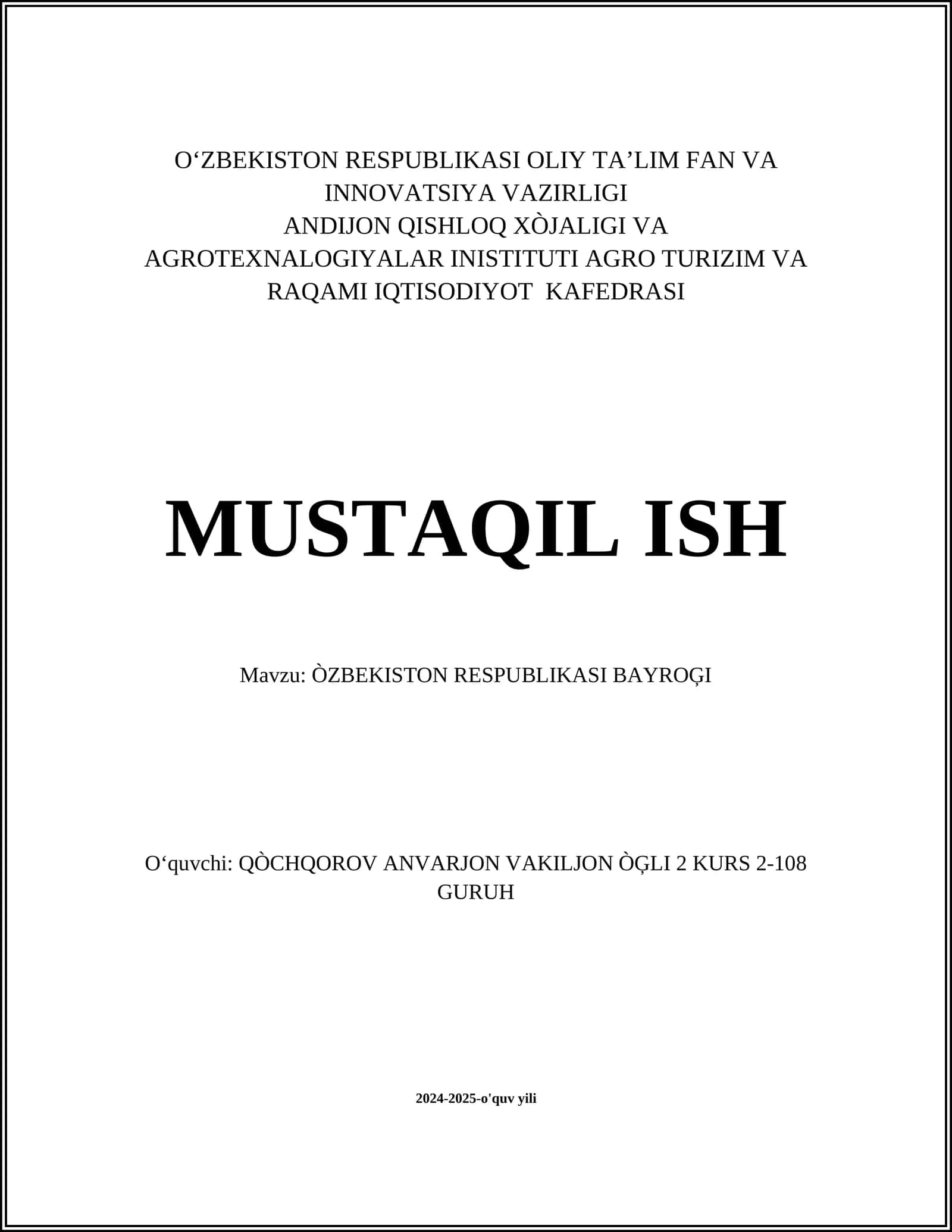 ÒZBEKISTON RESPUBLIKASI BAYROĢI 1