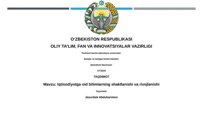 Iqtisodiyot Nazariyasi 1