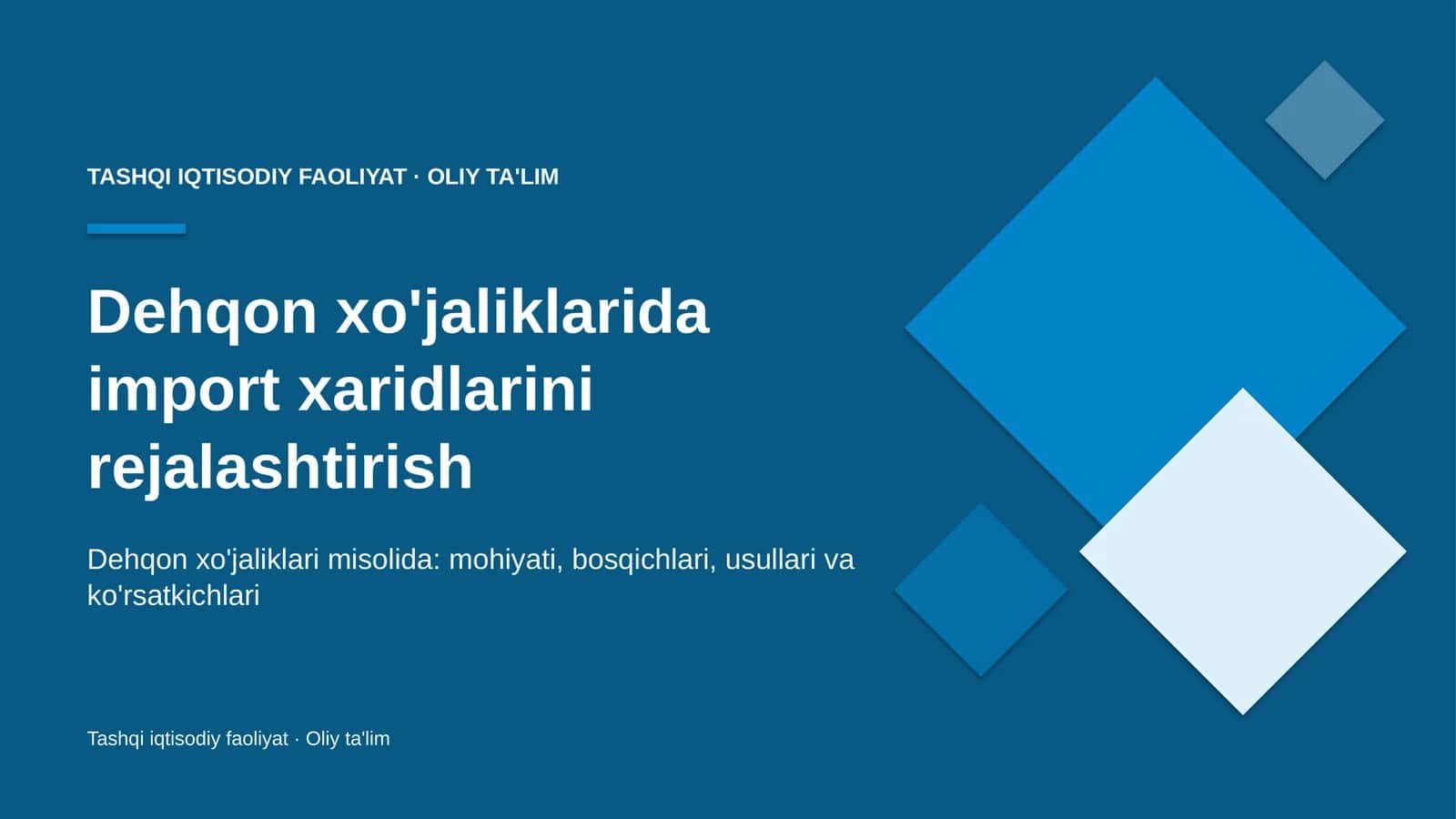 Import xaridlarini rejalashtirish: mohiyati 1