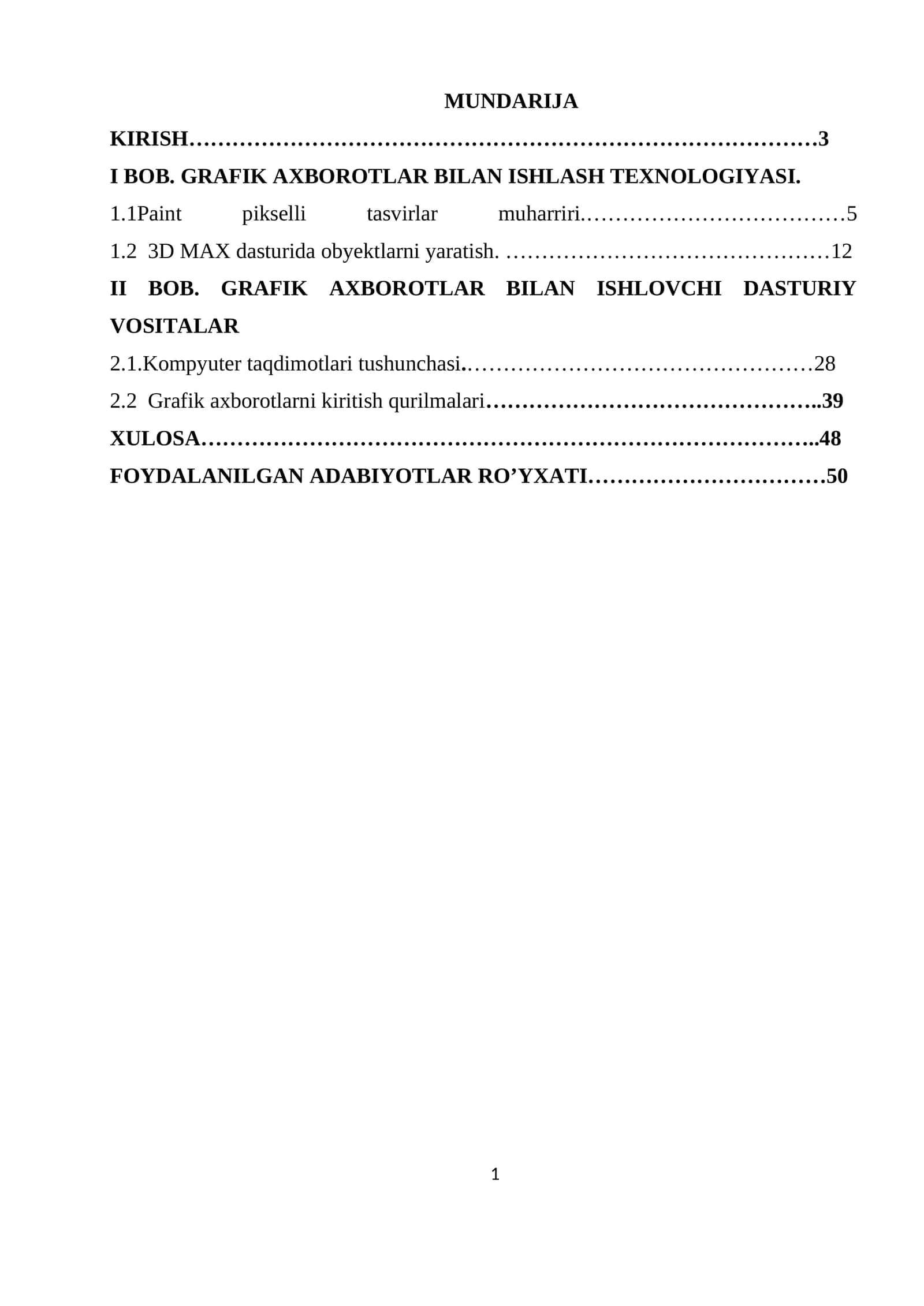 GRAFIK AXBOROTLAR BILAN ISHLASH TEXNOLOGIYASI 1