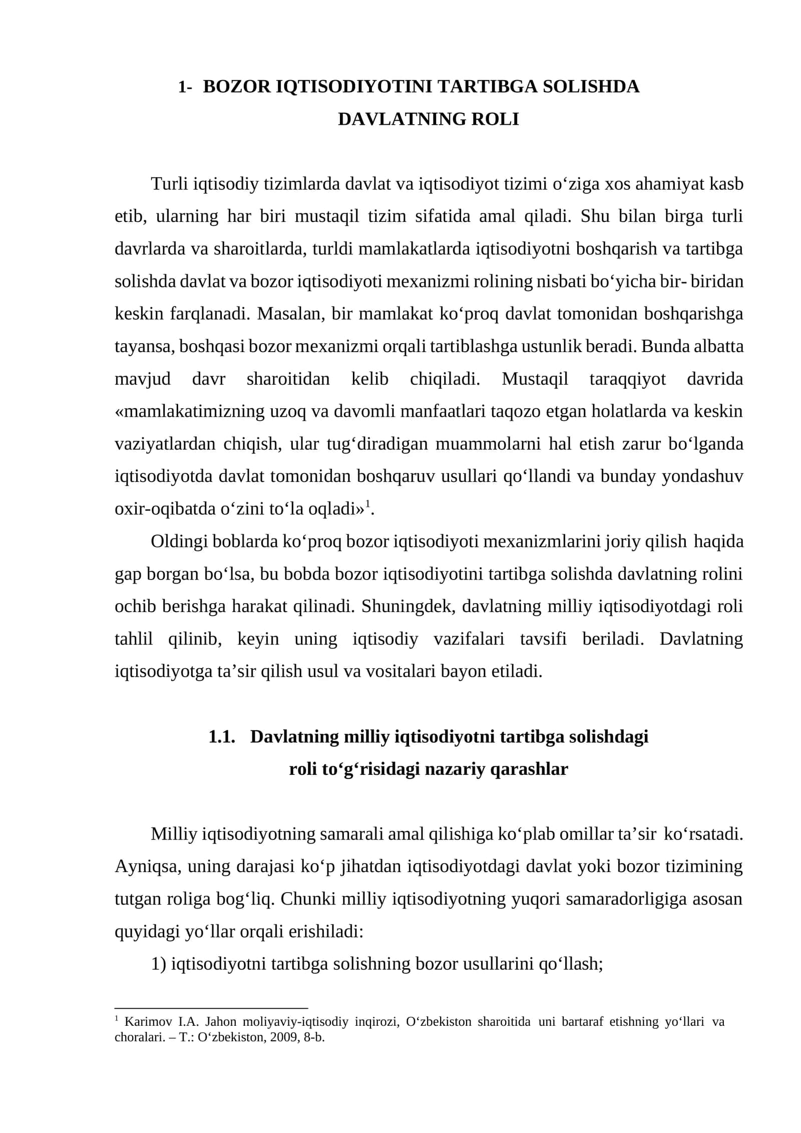 BOZOR IQTISODIYOTINI TARTIBGA SOLISHDA DAVLATNING ROLI 1