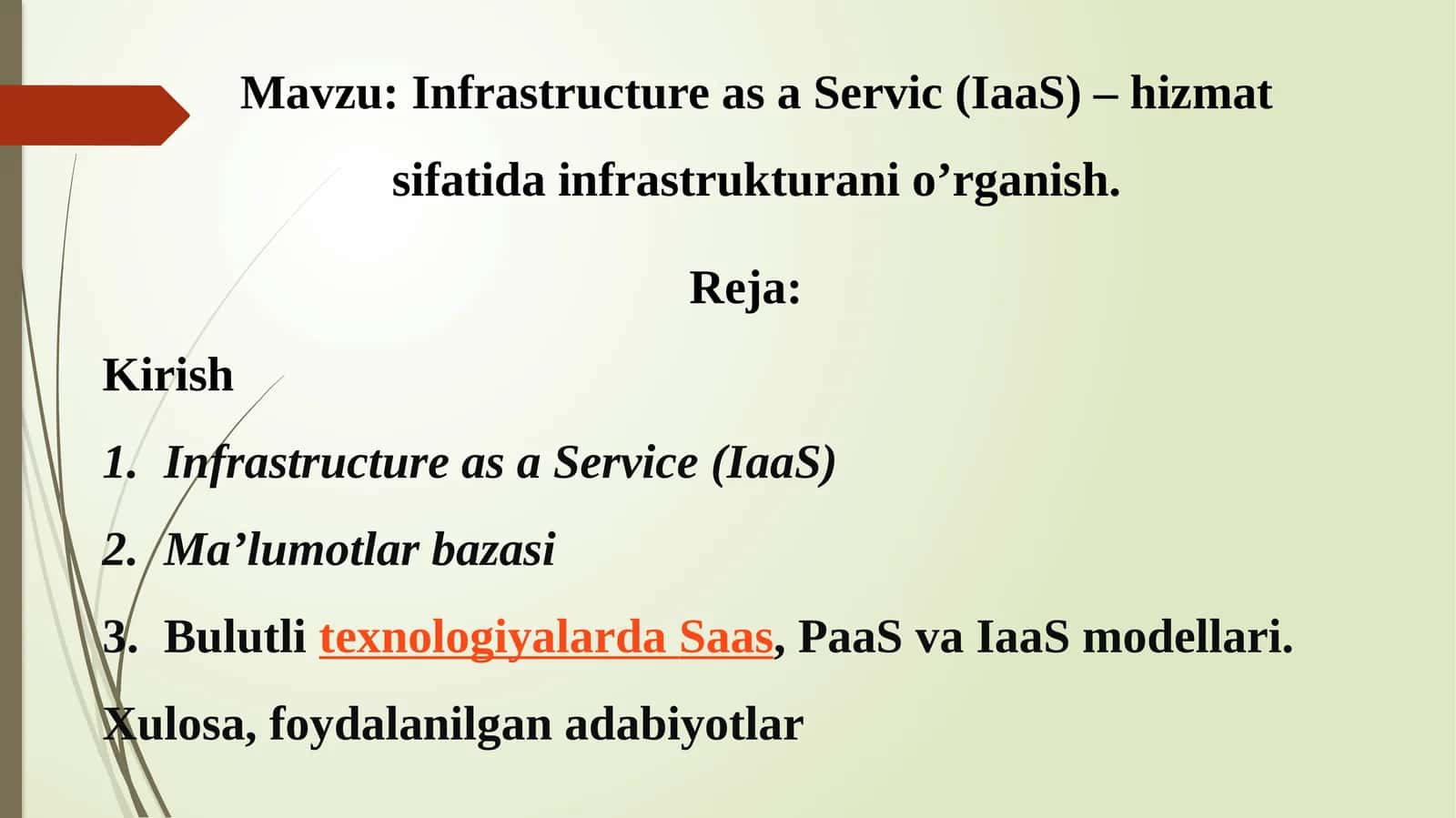 Infrastructure as a Service (IaaS) 1