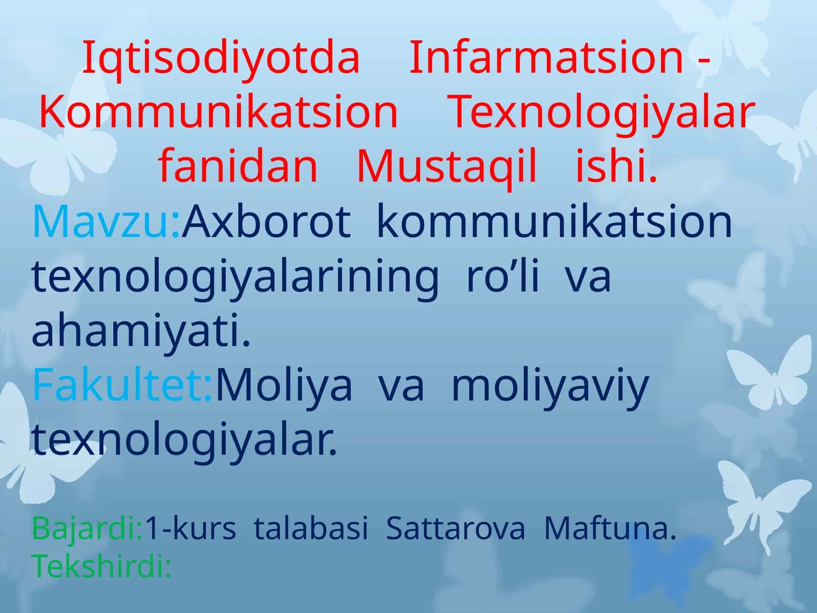 Axborot kommunikatsion texnologiyalari 1