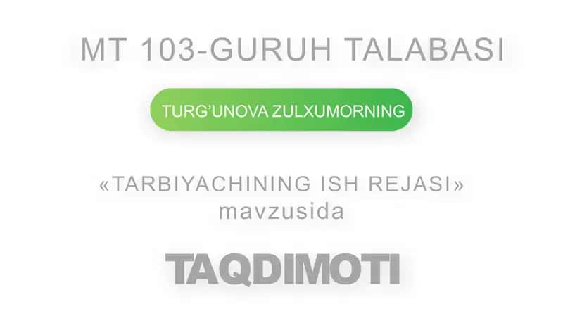 Tarbiyachining ish rejasi 1