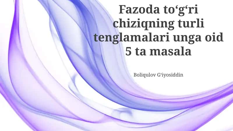To'g'ri chiziqning segment tenglamasi 1