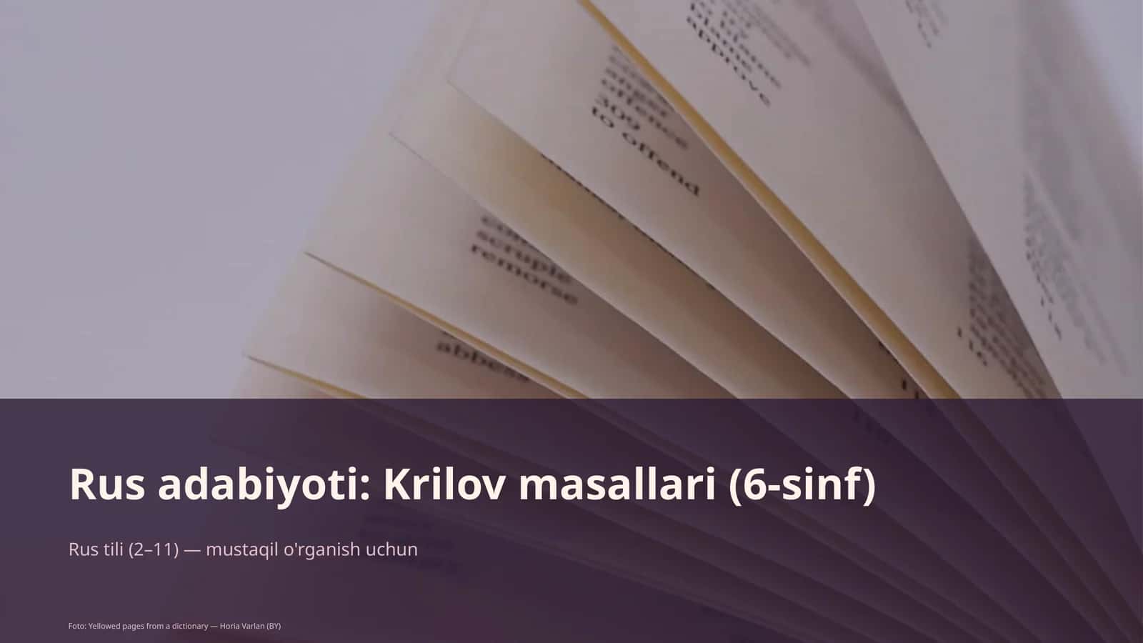 Krilov masallari (6-sinf) 1