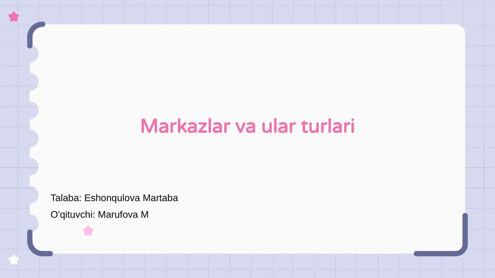 Markazlar va ular turlari 1