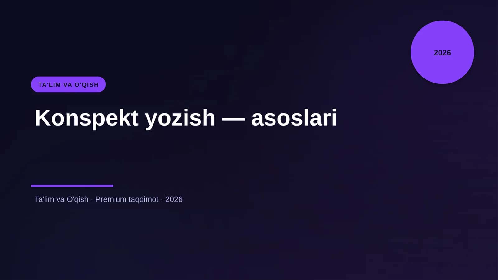 Konspekt yozish — asoslari 1