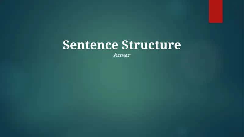 Sentence Structure 1
