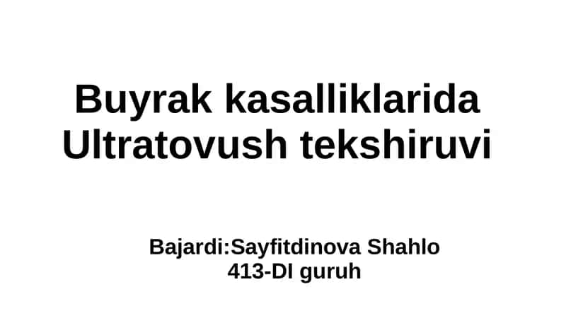 Ultratovush tekshirish usuli - Sоnоgrafiya 1