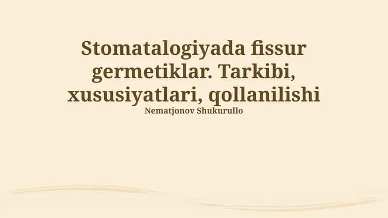 Fissura Germetiklar 1