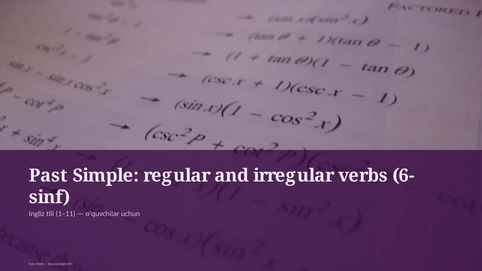 Past Simple: regular and irregular verbs (6-sinf) 1