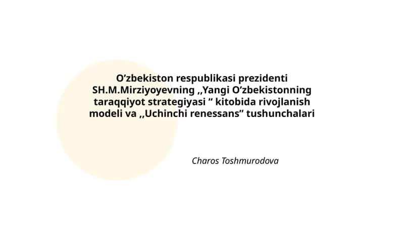 Yangi O’zbekistonning taraqqiyot strategiyasi 1