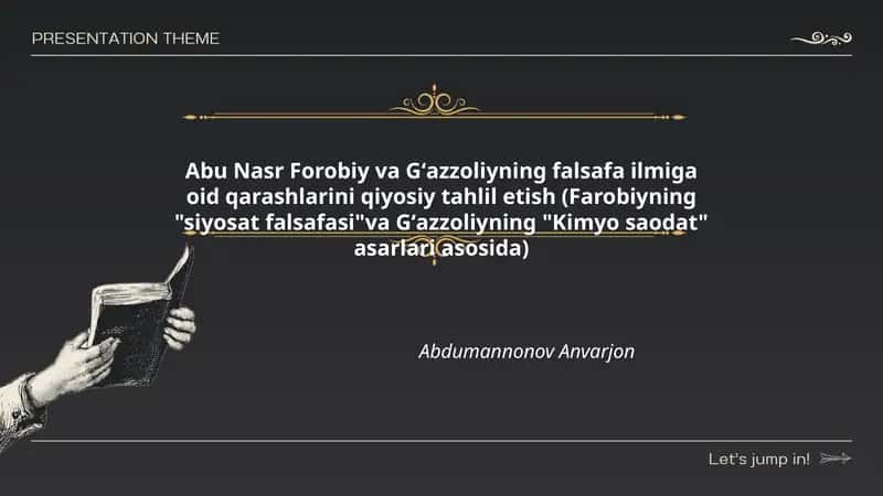 Abu Nasr Forobiy va Gʻazzoliyning falsafa ilmiga oid qarashlarini qiyosiy tahlil etish 1