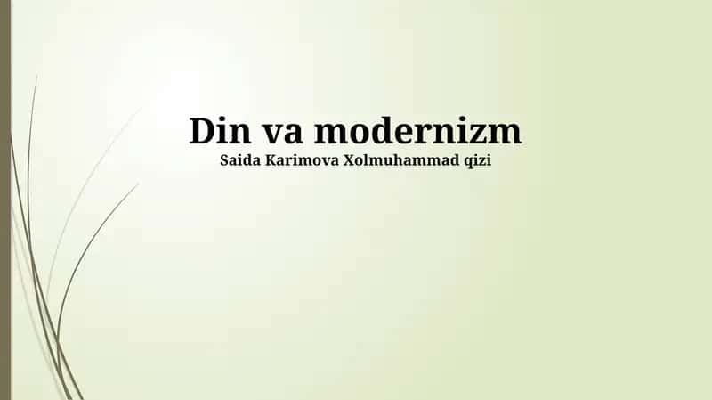 Din va modernizm 1