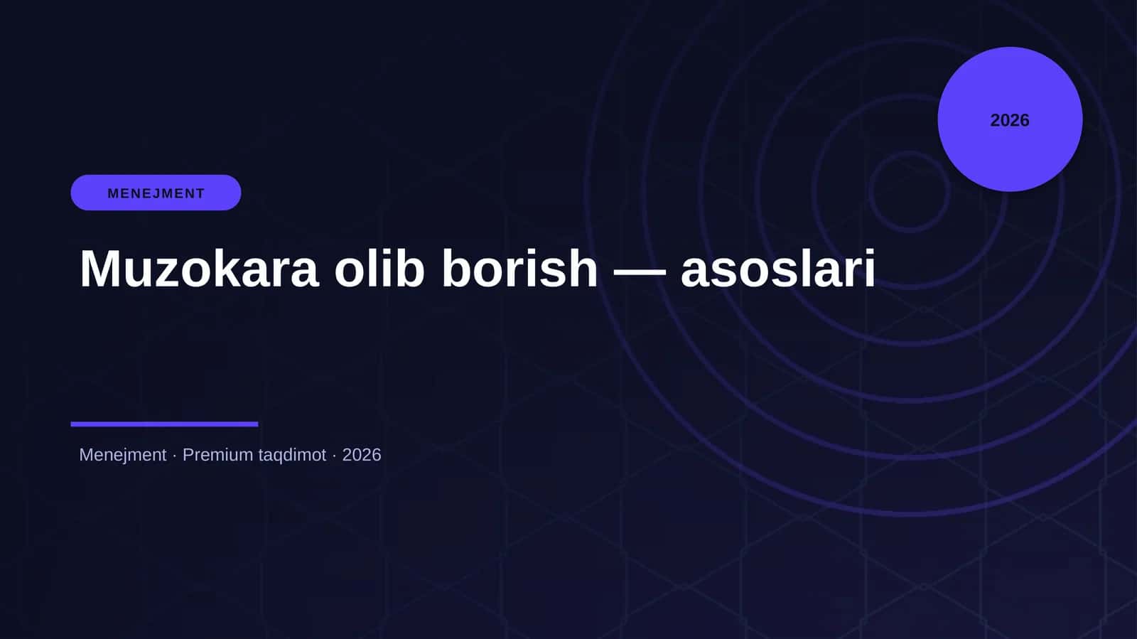 Muzokara olib borish — asoslari 1