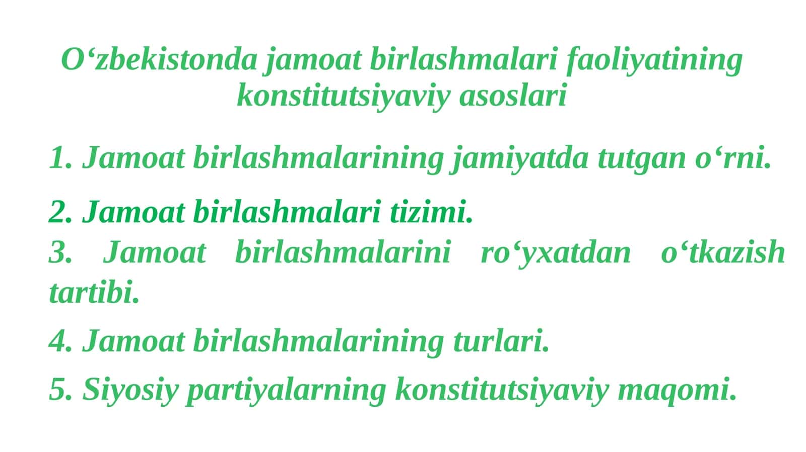 O‘zbekistonda jamoat birlashmalari faoliyatining konstitutsiyaviy asoslari 1